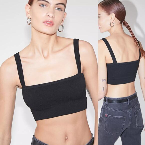 Zara Urban Outfitters & Alythea Textured Polka Seamless Bra Top & Shorts SET L - Picture 2 of 13